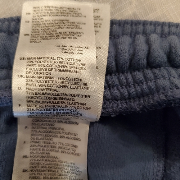 Adidas Blue Cotton Polyester Tapered Fleece Sweat Pants - Picture 5 of 5